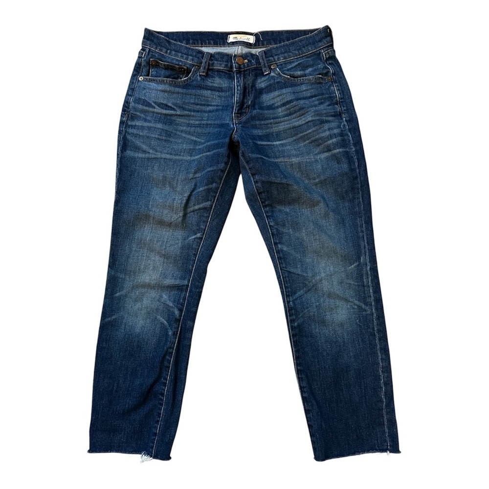 MADEWELL THE SLIM BOYJEANS RAW HEM STRAIGHT LEG DISTRESSED SIZE 26 - Picture 1 of 7